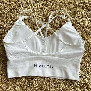 NEW NVGTN white criss cross back sports bra